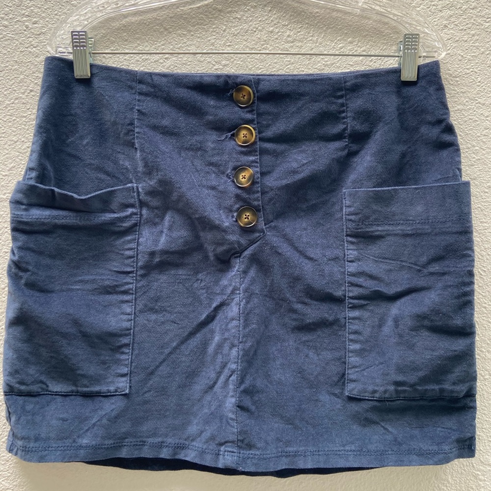 Button front mini skirt